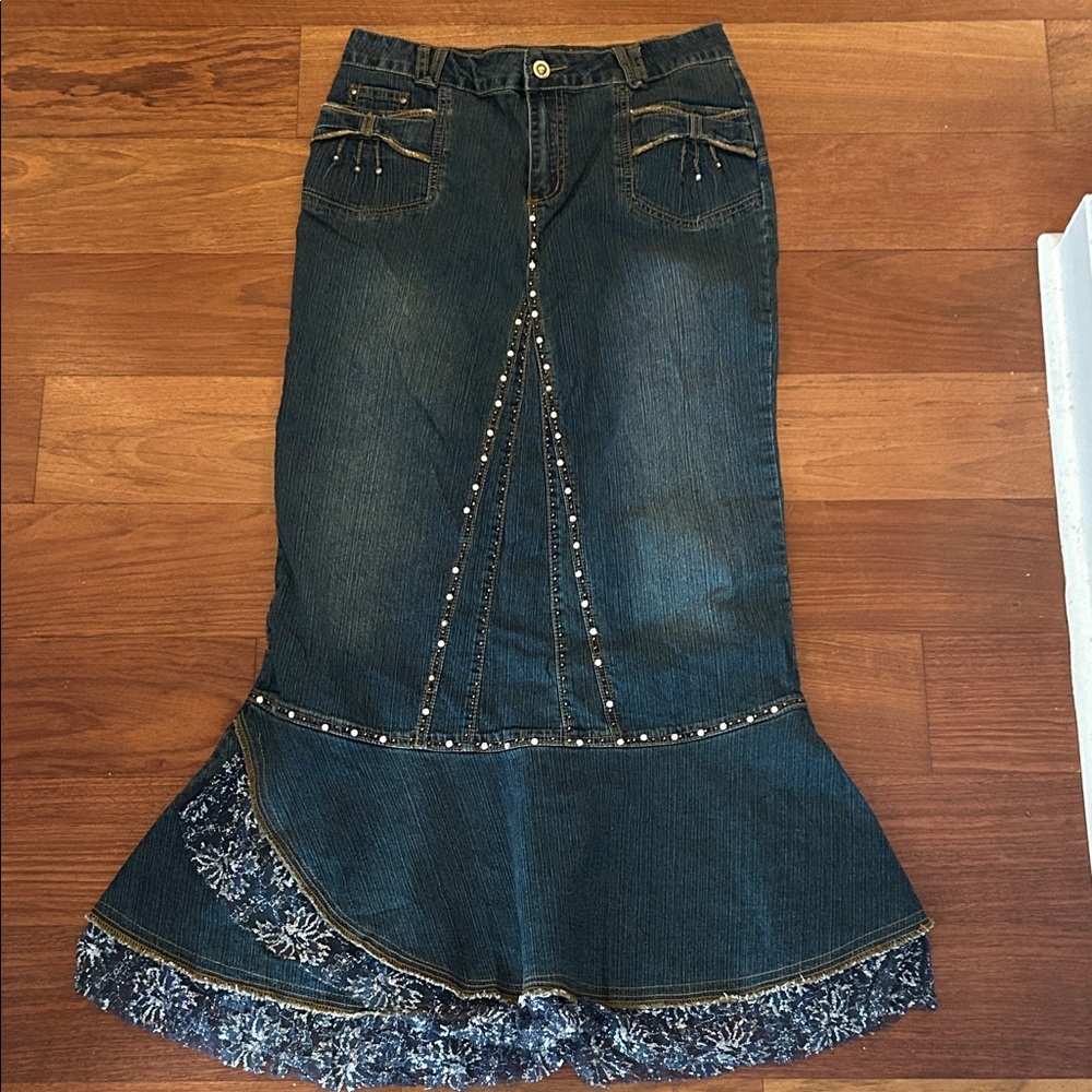 Giorgio Armani Blue Maxi Skirt